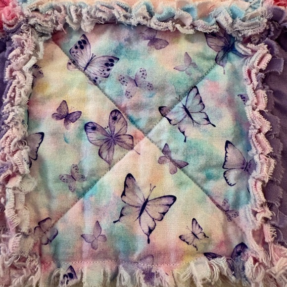 NEW Handmade Patchwork Rag Quilt for Baby, Shower Gift Idea, size approx 29”x39” - Picture 5 of 9